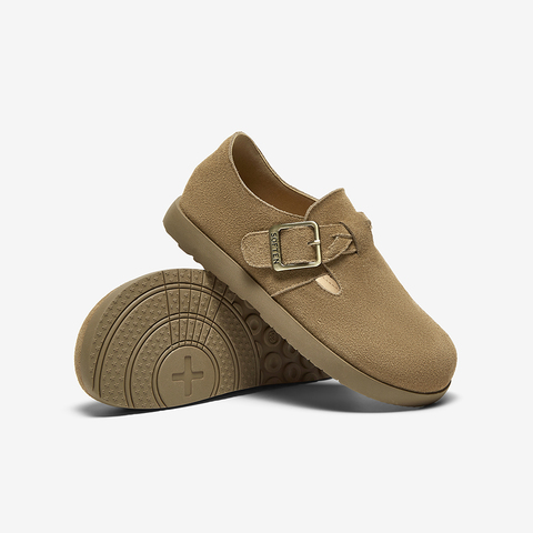 百思图2025春季新款商场同款复古休闲勃肯鞋平跟女单鞋BG276AA5