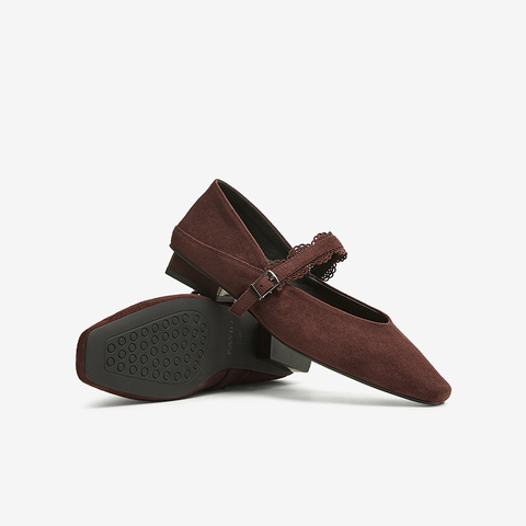 百思图2025春季新款简约复古通勤玛丽珍鞋粗跟方头女单鞋E4653AQ5