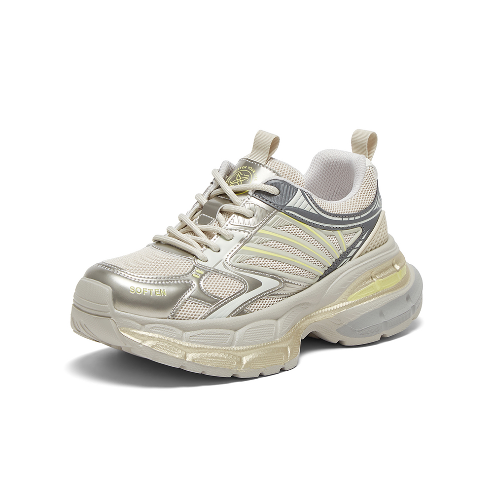 百思图2025春季新款商场同款运动街头老爹鞋厚底女休闲鞋D5219AM5