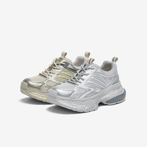 百思图2025春季新款商场同款运动街头老爹鞋厚底女休闲鞋D5219AM5