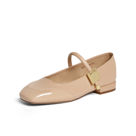 百思图2025春季新款商场同款时尚法式玛丽珍鞋粗跟女单鞋M3173AQ5