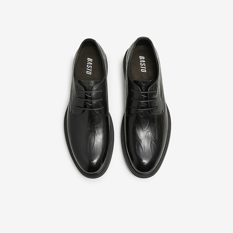 百思图2025春季新款商场同款商务通勤粗跟男正装皮鞋16501AM5