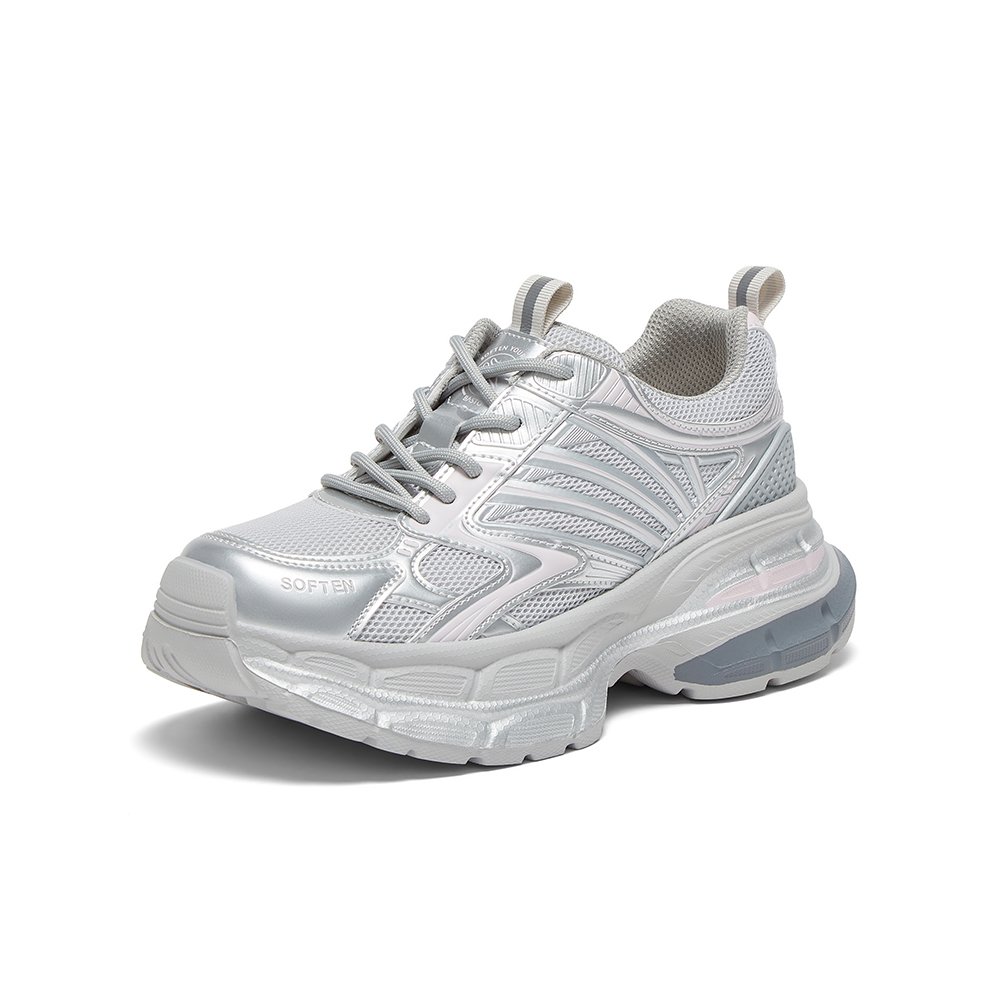 百思图2025春季新款商场同款运动街头老爹鞋厚底女休闲鞋D5219AM5