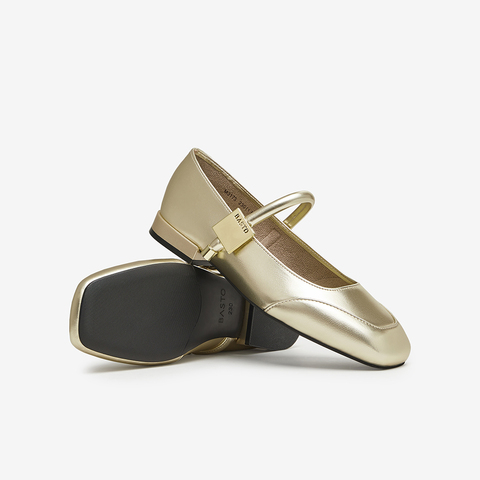 百思图2025春季新款商场同款时尚法式玛丽珍鞋粗跟女单鞋M3173AQ5