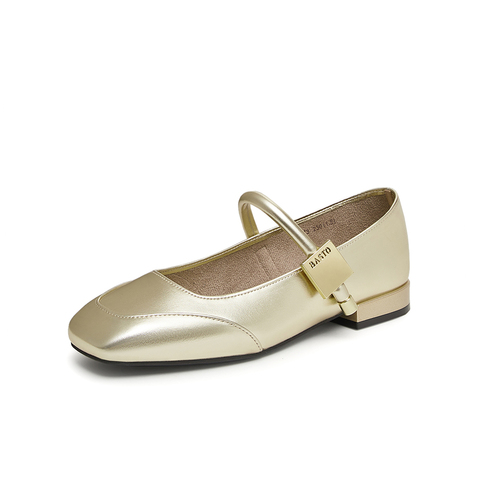 百思图2025春季新款商场同款时尚法式玛丽珍鞋粗跟女单鞋M3173AQ5