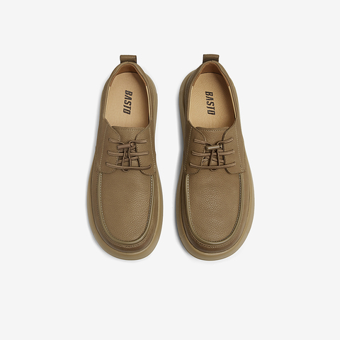 百思图2025春季新款商场同款简约通勤厚底男休闲皮鞋58312AM5