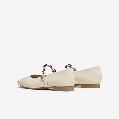 百思图2025春季新款简约复古法式玛丽珍鞋方跟女单鞋M1107AQ5