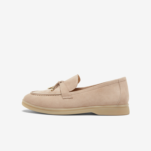 百思图2025春季新款线下同步简约通勤乐福鞋粗跟女单鞋A4821AA5