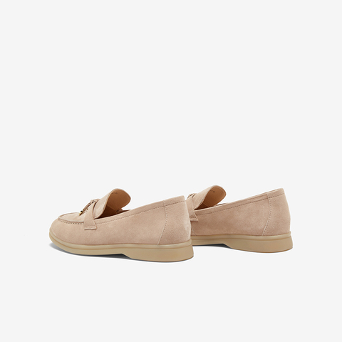 百思图2025春季新款线下同步简约通勤乐福鞋粗跟女单鞋A4821AA5