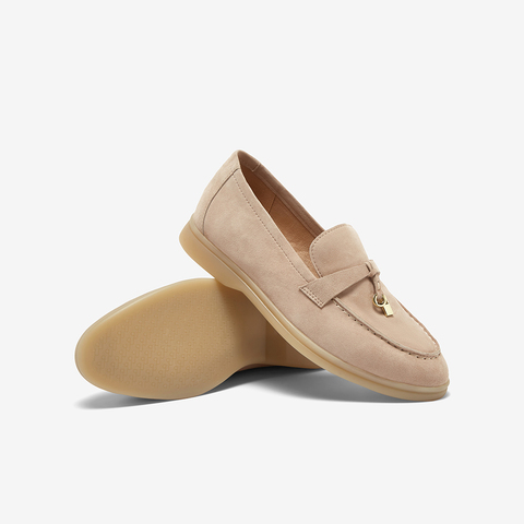 百思图2025春季新款线下同步简约通勤乐福鞋粗跟女单鞋A4821AA5