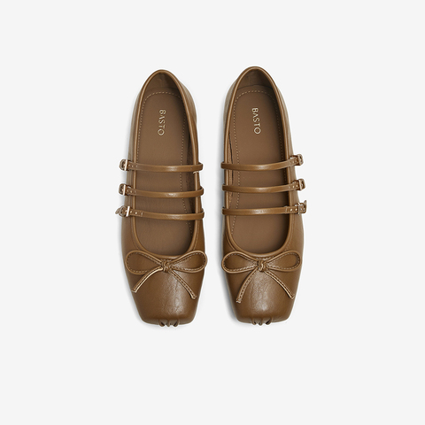 百思图2025春季新款简约复古通勤玛丽珍鞋粗跟方头女单鞋M1302AQ5