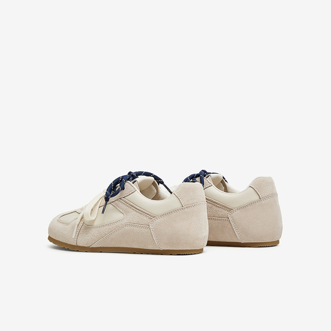 百思图2025春季新款商场同款复古运动德训鞋平跟女休闲鞋A1915AM5