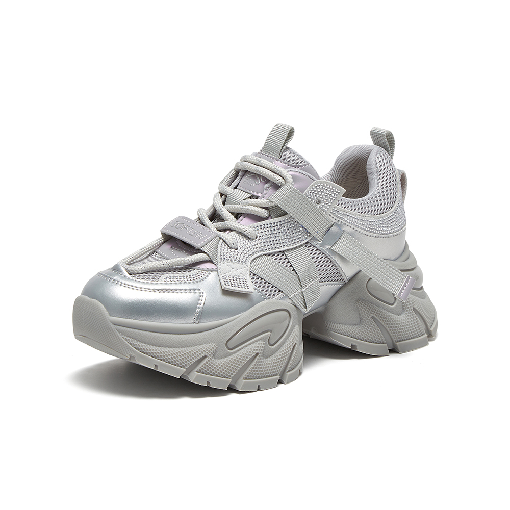 百思图2025春季新款商场同款时髦街头老爹鞋厚底女休闲鞋A8881AM5