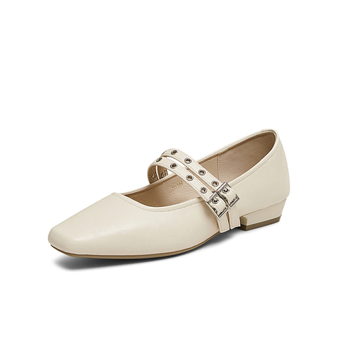 百思图2025春季新款商场同款简约玛丽珍鞋粗跟方头女单鞋M1586AQ5