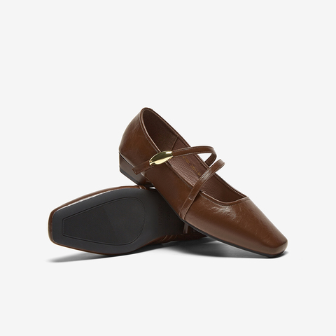 百思图2025春季新款商场同款简约方头玛丽珍鞋粗跟女单鞋M1587AQ5