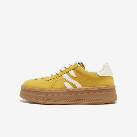 百思图2025春季新款商场同款时尚复古德训鞋厚底女休闲鞋I0906AM5