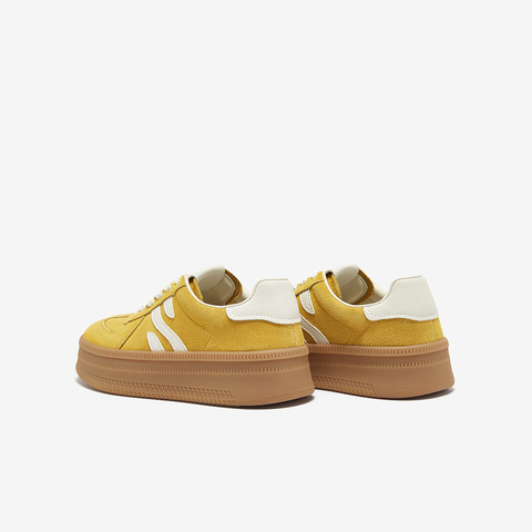 百思图2025春季新款商场同款时尚复古德训鞋厚底女休闲鞋I0906AM5