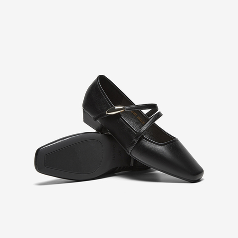 百思图2025春季新款商场同款简约方头玛丽珍鞋粗跟女单鞋M1587AQ5