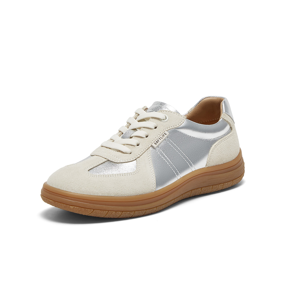 百思图2025春季新款商场同款复古运动德训鞋平跟女休闲鞋VWH26AM5