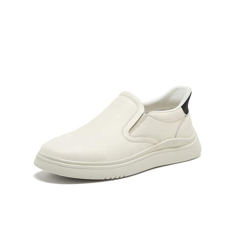 百思图2025春季新款简约通勤乐福鞋一脚蹬厚底男休闲鞋15032AM5