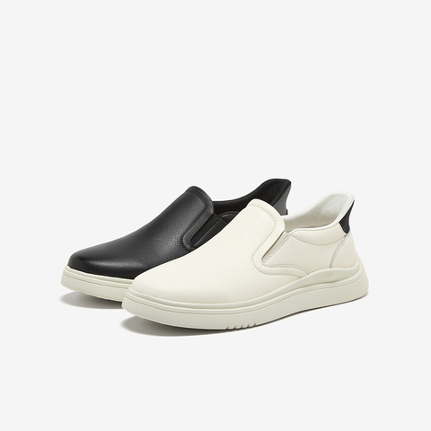 百思图2025春季新款简约通勤乐福鞋一脚蹬厚底男休闲鞋15032AM5