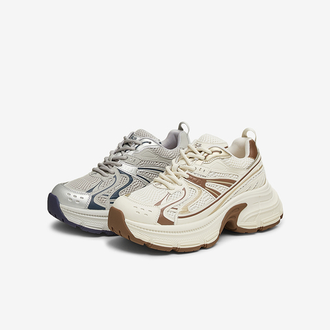 百思图2025春季新款商场同款时尚街头老爹鞋厚底女休闲鞋A6186AM5