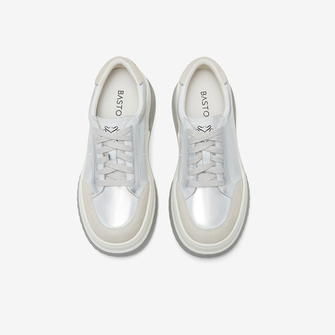 百思图2025春季新款商场同款户外运动板鞋厚底女休闲鞋UQI04AM5