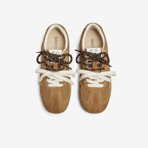 百思图2025春季新款商场同款复古运动德训鞋平跟女休闲鞋A1915AM5