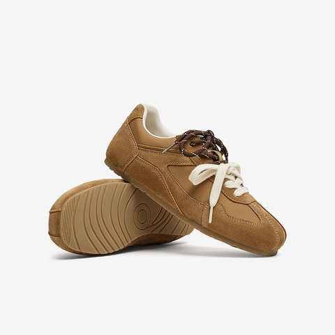 百思图2025春季新款商场同款复古运动德训鞋平跟女休闲鞋A1915AM5