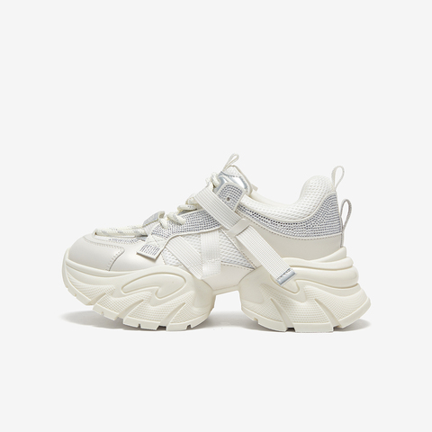 百思图2025春季新款商场同款时髦街头老爹鞋厚底女休闲鞋A8881AM5