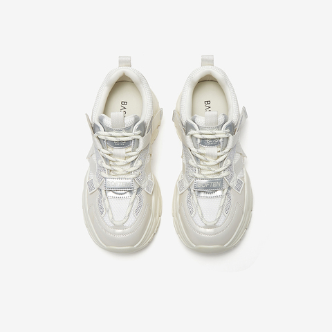 百思图2025春季新款商场同款时髦街头老爹鞋厚底女休闲鞋A8881AM5