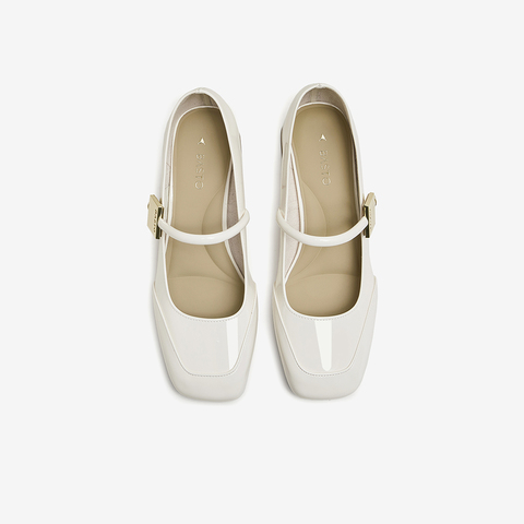 百思图2025春季新款时尚简约法式玛丽珍鞋粗跟女单鞋M1111AQ5