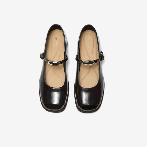 百思图2025春季新款商场同款简约复古玛丽珍鞋粗跟女单鞋M2501AQ5