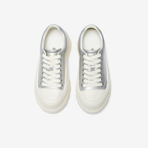 百思图2025春季新款商场同款时髦运动板鞋厚底女休闲鞋BG356AM5