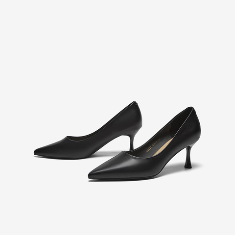 百思图2025春季新款商场同款简约通勤细高跟尖头女单鞋E5831AQ5