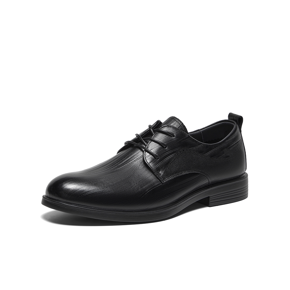 百思图2025春季新款商场同款商务通勤粗跟男正装皮鞋88781AM5