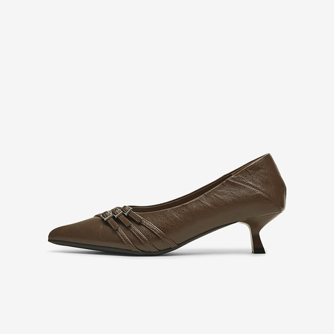 百思图2025春季新款商场同款简约通勤尖头浅口女单鞋W5932AQ5