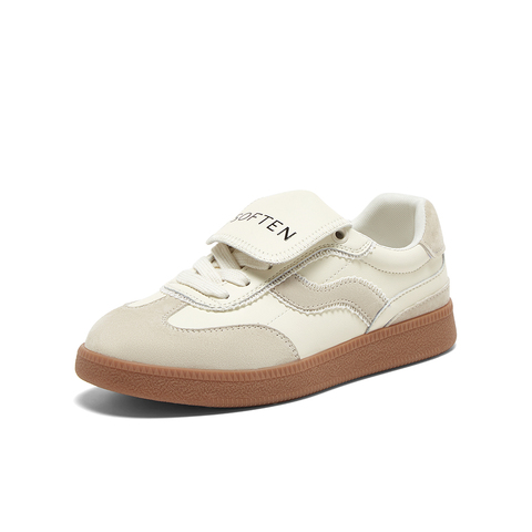 百思图2025春季新款复古户外运动德训鞋平跟女休闲鞋BG355AM5