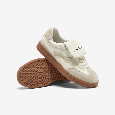 百思图2025春季新款复古户外运动德训鞋平跟女休闲鞋BG355AM5