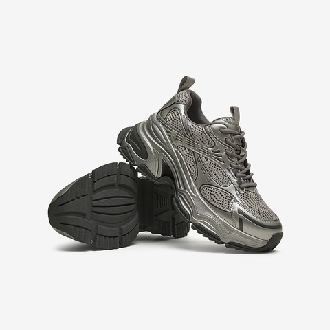 百思图2025春季新款商场同款街头运动老爹鞋厚底女休闲鞋A9263AM5