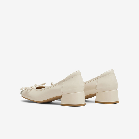 百思图2025春季新款商场同款时髦蝴蝶结粗跟方头女单鞋W6791AQ5