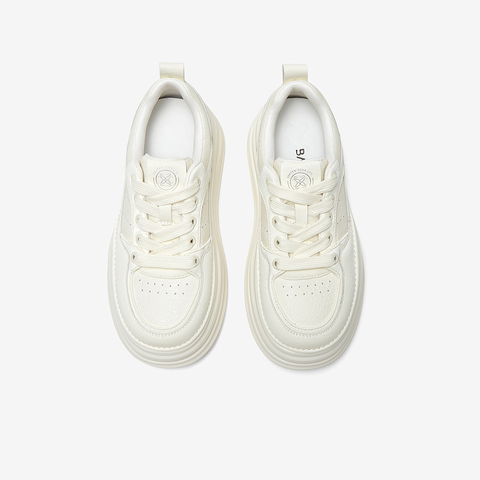 百思图2025春季新款商场同款街头运动板鞋厚底女休闲鞋X0061AM5