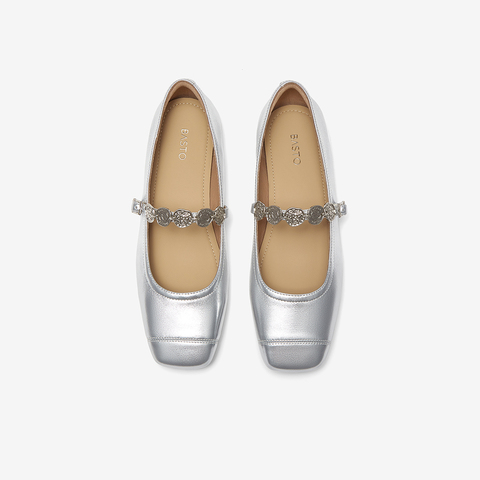 百思图2025春季新款简约时尚通勤玛丽珍鞋方头浅口女单鞋TIK71AQ5