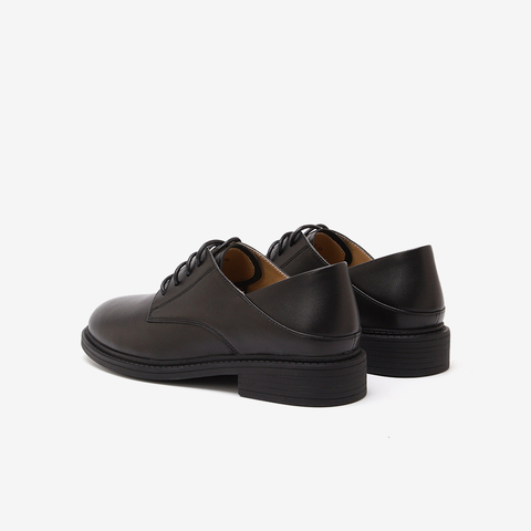 百思图2025春季新款商场同款时尚复古牛津鞋粗跟女单鞋WWE57AM5