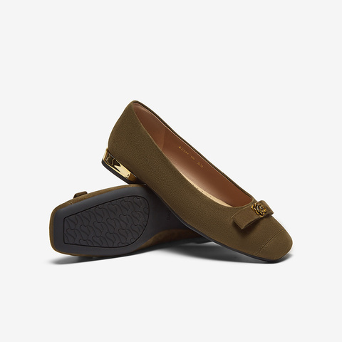 百思图2025春季新款简约时尚通勤方头粗跟浅口女单鞋RE726AQ5