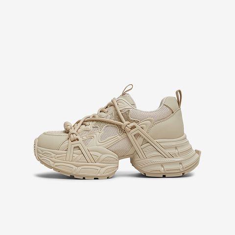 百思图2025春季新款商场同款时尚街头老爹鞋厚底女休闲鞋A1108AM5