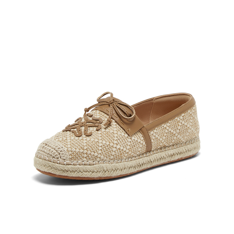 百思图2025春季新款简约通勤渔夫鞋平跟圆头女单鞋A0232AA5