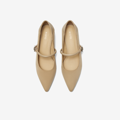 百思图2025春季新款商场同款时髦通勤玛丽珍鞋尖头女单鞋E5051AQ5