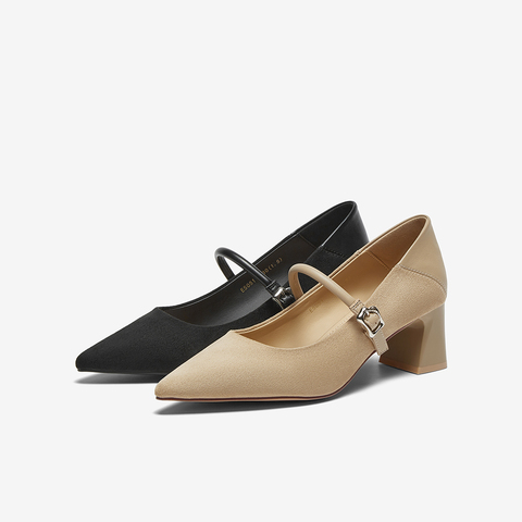 百思图2025春季新款商场同款时髦通勤玛丽珍鞋尖头女单鞋E5051AQ5