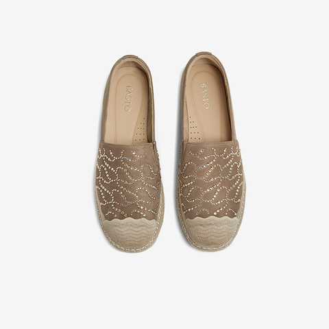 百思图2025春季新款时髦复古一脚蹬渔夫鞋平跟女单鞋A0251AA5